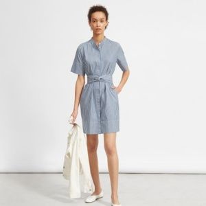 Everlane Collarless Stripe Shirt Dress
